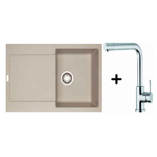 Franke SET G39 Fragranit Spüle MRG 611.082 sahara + Küchenarmatur Samoa