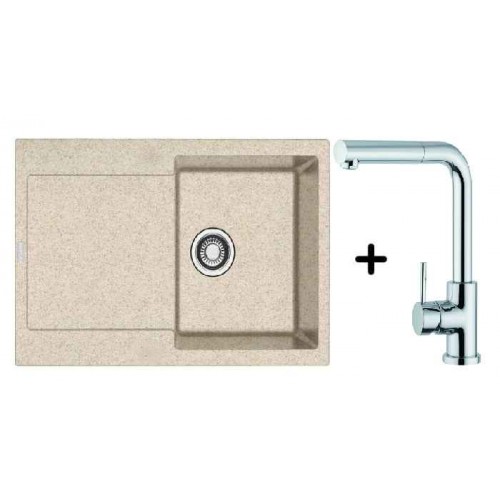 Franke SET G40 Fragranit Spüle MRG 611.071 beige+ Küchenarmatur FN 0147 mit Schlauchbrause Franke SET G40 Fragranit Spüle MRG 611.071 beige+ Küchenarmatur FN 0147 mit Schlauchbrause