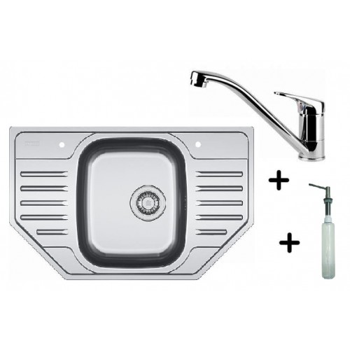 Franke SET N38 Edelstahlspüle PXN 612 E + Küchenarmatur FB 250 + Spülmittelspender