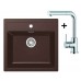 Franke SET T12 Tectonite Spüle SID 610 chocolate + Küchenarmatur FN 0147