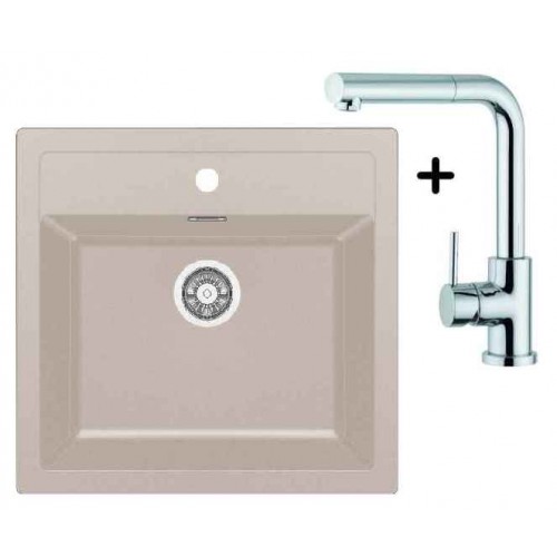 Franke SET T12 Tectonite Spüle SID 610 cafe + Küchenarmatur FN 0147