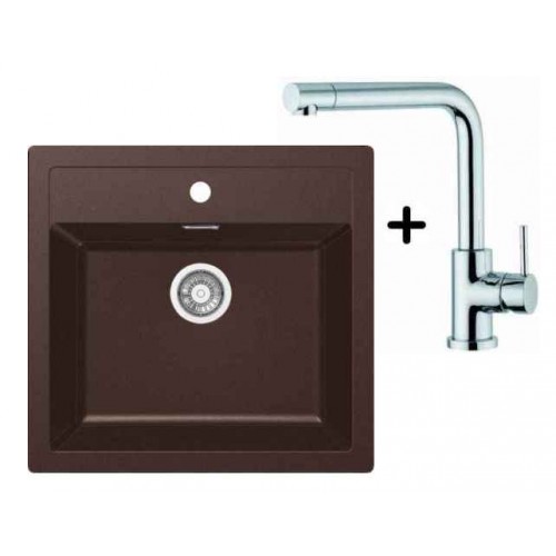 Franke SET T13 Tectonite Spüle SID 610 chocolate + Küchenarmatur Samoa Franke SET T13 Tectonite Spüle SID 610 chocolate + Küchenarmatur Samoa
