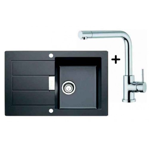Franke SET T14 Tectonite Spüle SID 611-78 schwarz + Küchenarmatur Samoa Franke SET T14 Tectonite Spüle SID 611-78 schwarz + Küchenarmatur Samoa