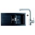 Franke SET T16 Tectonite Spüle SID 651 schwarz + Küchenarmatur Samoa