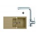 Franke SET T16 Tectonite Spüle SID 651 cafe + Küchenarmatur Samoa
