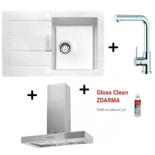 Franke SET T19 Tectonit Spüle 611-78 weiß + Armatur FN 0147 + FDF 6046 XS