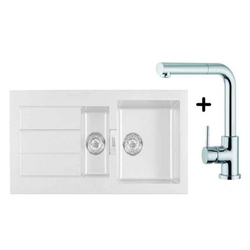 Franke SET T6 Tectonite Spüle SID 651 weiß + Küchenarmatur FN 0147