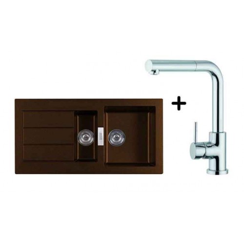 Franke SET T6 Tectonite Spüle SID 651 chocolate + Küchenarmatur FN 0147