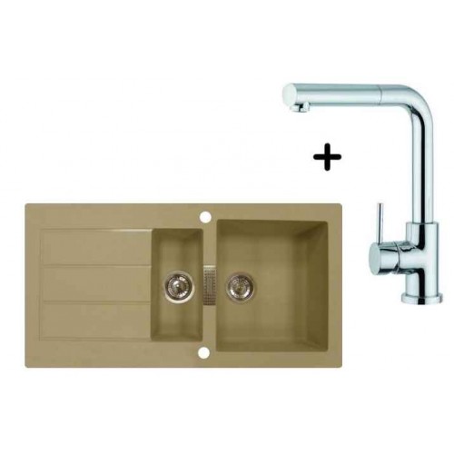Franke SET T6 Tectonite Spüle SID 651 cafe + Küchenarmatur FN 0147