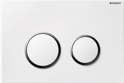 GEBERIT SIGMA 20 Betätigungsplatte, weiss, Ring verchromt glänzend