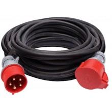 SOLIGHT Verlängerungskabel 25m, 400V / 32A, schwarz, Gummikabel H05RR-F PS64-32A