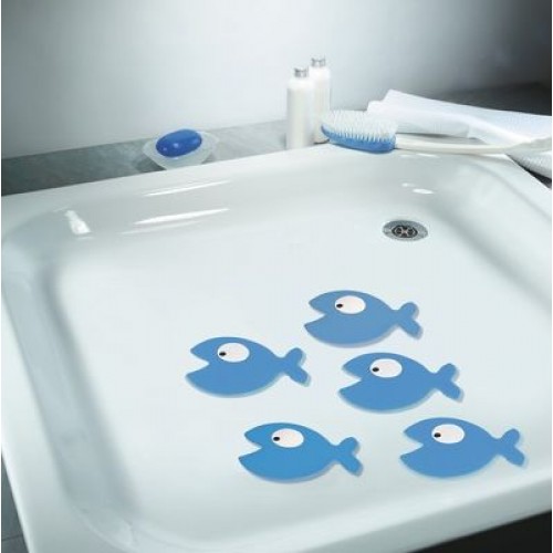 Spirella Hungry Anti-Rutsch-Sticker 5-er Pack Blau 1011354