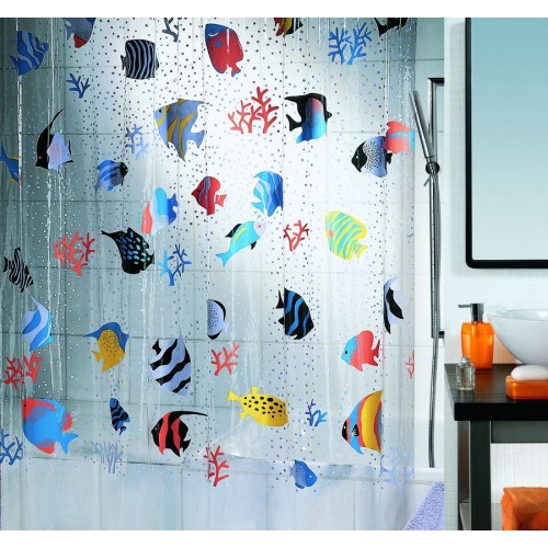 Spirella Fish Duschvorhang 180x 200 cm 1021960 Spirella Fish Duschvorhang 180x 200 cm 1021960