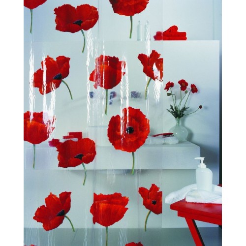 Spirella Poppy Duschvorhang 180 x 200 cm Cinnabar 1042344