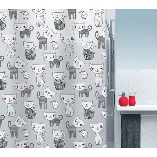 Spirella Mizzy Duschvorhang 180 x 200 cm Schwarz 1015237