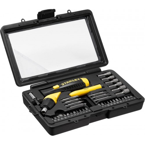 Stanley 0-63-038 Pistolen-Ratschen-Set mit schwenkbarem Gelenkgriff, 40-teilig Stanley 0-63-038 Pistolen-Ratschen-Set mit schwenkbarem Gelenkgriff, 40-teilig