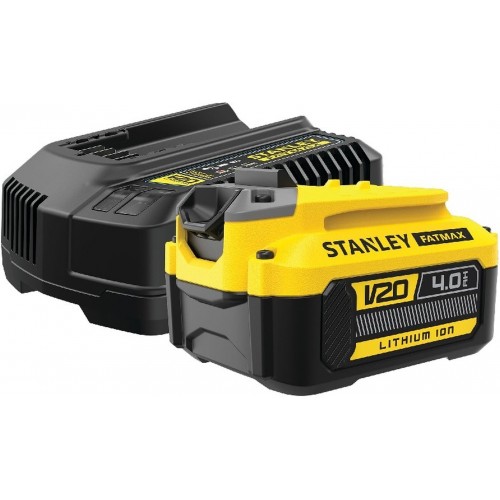 Stanley SFMCB14M1 FatMax Starter Kit Schnell-Ladegerät + 1 Akku V20 4,0Ah