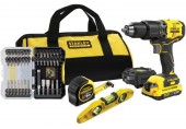 Stanley SFMCK101D1S FatMax V20 Akku-Schlagbohrmaschine mit Zubehör (18V/1x2,0Ah), Tasche