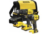 Stanley SFMCK465D2S FatMax V20 Schlagbohr- und Schlagschrauber-Set (18V/2x2.0Ah), Tasche
