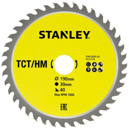 Stanley STA13035-XJ Sägeblatt für Holz 190x30mm, 40 Zähne Stanley STA13035-XJ Sägeblatt für Holz 190x30mm, 40 Zähne