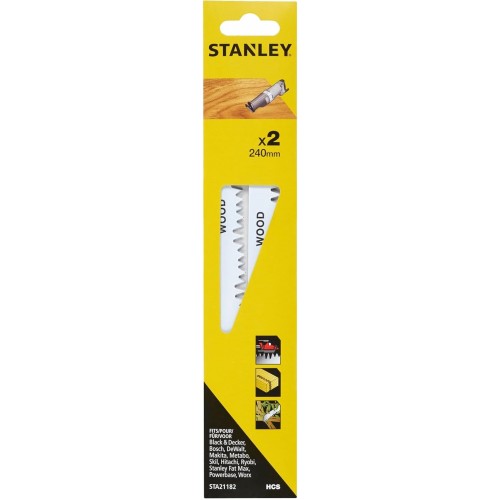Stanley STA21182-XJ HCS-Sägeblätter für Äste, Länge 240mm, 2 Stück Stanley STA21182-XJ HCS-Sägeblätter für Äste, Länge 240mm, 2 Stück