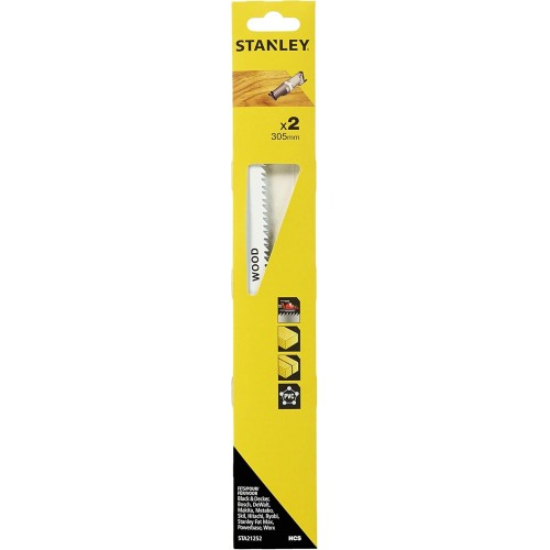Stanley STA21252-XJ HCS-Sägeblätter für Holz und Kunststoff, Länge 305mm, 2 Stück Stanley STA21252-XJ HCS-Sägeblätter für Holz und Kunststoff, Länge 305mm, 2 Stück