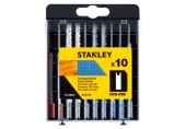 Stanley STA28020-XJ 10-teiliger Set HCS-HSS-Sägeblätter für Holz und Metall, Typ U