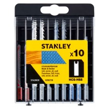 Stanley STA28020-XJ 10-teiliger Set HCS-HSS-Sägeblätter für Holz und Metall, Typ U