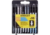 Stanley STA28050-XJ 10-teiliger Set HCS-HSS-Sägeblätter für Holz und Metall, Typ T