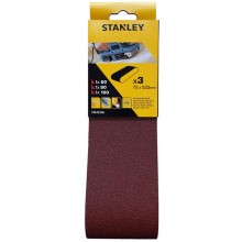 Stanley STA33206-XJ Schleifbänder 75x533mm, 1x P60, 1x P80, 1x P100, 3 Stück
