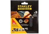 Stanley STA39252-XJ Schleifgitter für Exzenterschleifer 125mm, P80, 3 Stück
