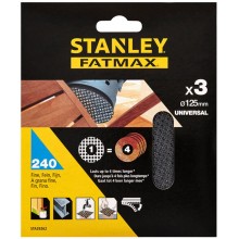 Stanley STA39262-XJ Schleifgitter für Exzenterschleifer 125mm, P240, 3 Stück