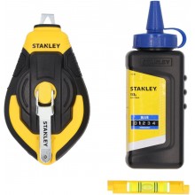Stanley STHT47312-0 Schlagschnur 3:1, 30m mit Kreide und Schnurwasserwaage