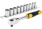Stanley STMT82666-0 Steckschlüsselsatz mit Ratsche 1/4", 72 Zähne, 11-teilig