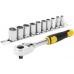 Stanley STMT82666-0 Steckschlüsselsatz mit Ratsche 1/4", 72 Zähne, 11-teilig