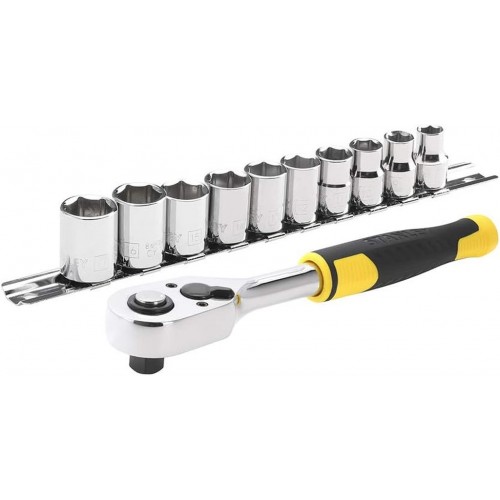 Stanley STMT82670-0 Steckschlüsselsatz mit Ratsche 3/8", 72 Zähne, 11-teilig