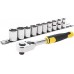 Stanley STMT82670-0 Steckschlüsselsatz mit Ratsche 3/8", 72 Zähne, 11-teilig