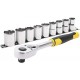 Stanley STMT82671-0 Steckschlüsselsatz mit Ratsche 1/2", 72 Zähne, 10-teilig