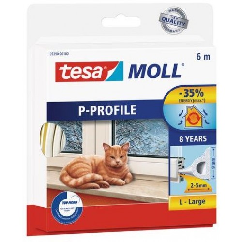 Tesamoll® P-Profil Gummidichtung weiß 6 m 05390