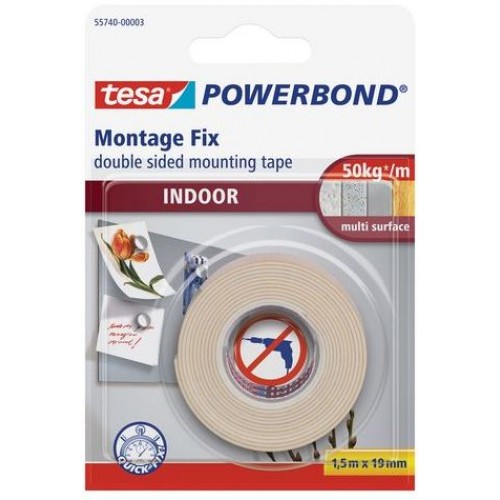 TESA Powerbond® INDOOR Montageklebeband weiß 55740