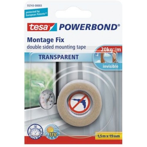 TESA Powerbond® TRANSPARENT beidseitig 55743
