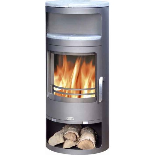 ABX TROLL Kaminofen, graues Blech, Öfchen,Oberteil - Speckstein 4625-6S