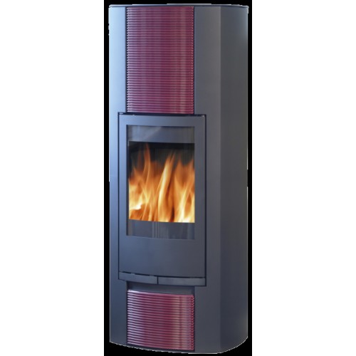 ABX TURKU Holz-Kaminofen mit Wärmetauscher, bordeaux