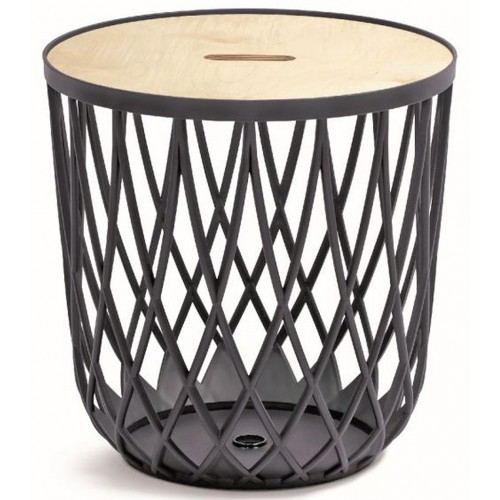 UNIQUBO Korb, Kunststoff multifunktional Beistelltisch 55l, Anthrazit IKUB55T-S433