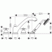 4-Loch Fliesenrandarmatur mit Kreuzgriffen DN15 17451000 chrom