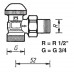 HERZ TS-90-V-Thermostatventil Eckform 1/2", M 28 x 1,5 rote Blende 1773867