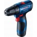 BOSCH GSR 120-LI PROFESSIONAL Akku-Bohrschrauber mit Zubehör, 2x12V 2.0Ah 06019G8002