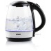 DOMO Wasserkocher schnurlos (1,2Liter / 2200Watt) , Schwarz/Silber DO9218WK