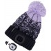 EXTOL LIGHT Kappe mit Stirnlampe 4x45lm, USB-Aufladung, dunkelblau / lila mit Bommel 43466