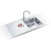 Franke Epos Glass EOV 611/2 1000x510 mm Edelstahl + weises Glas + Siphon 101.0250.482